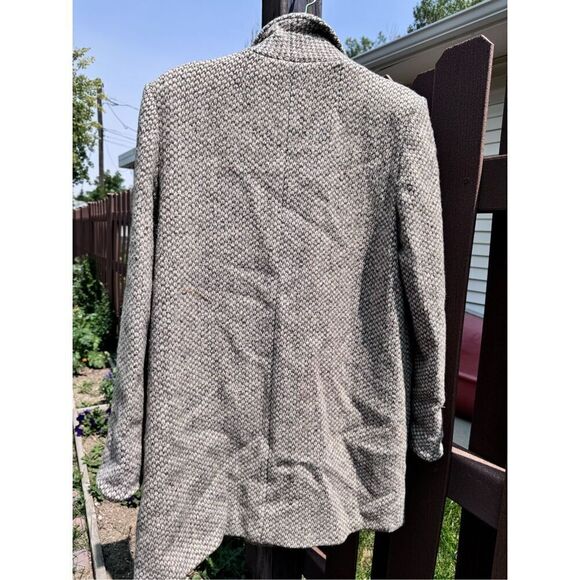 Vintage Coat 100 pure wool Houndstooth size description pink satin lining - Picture 5 of 12